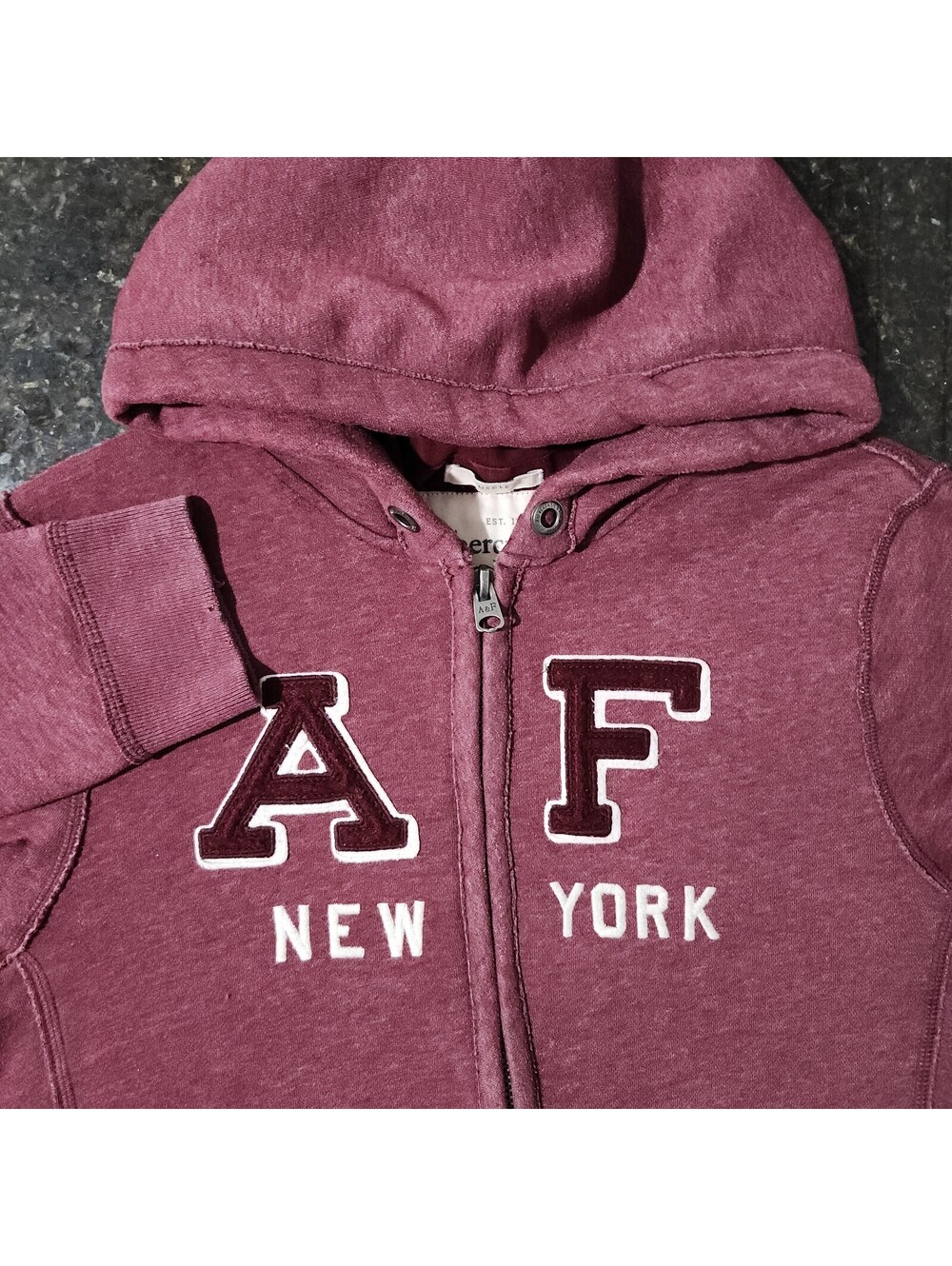 Vintage Y2K Abercrombie & Fitch Full Zip Muscle Hoodie Skate Preppy Punk Medium
